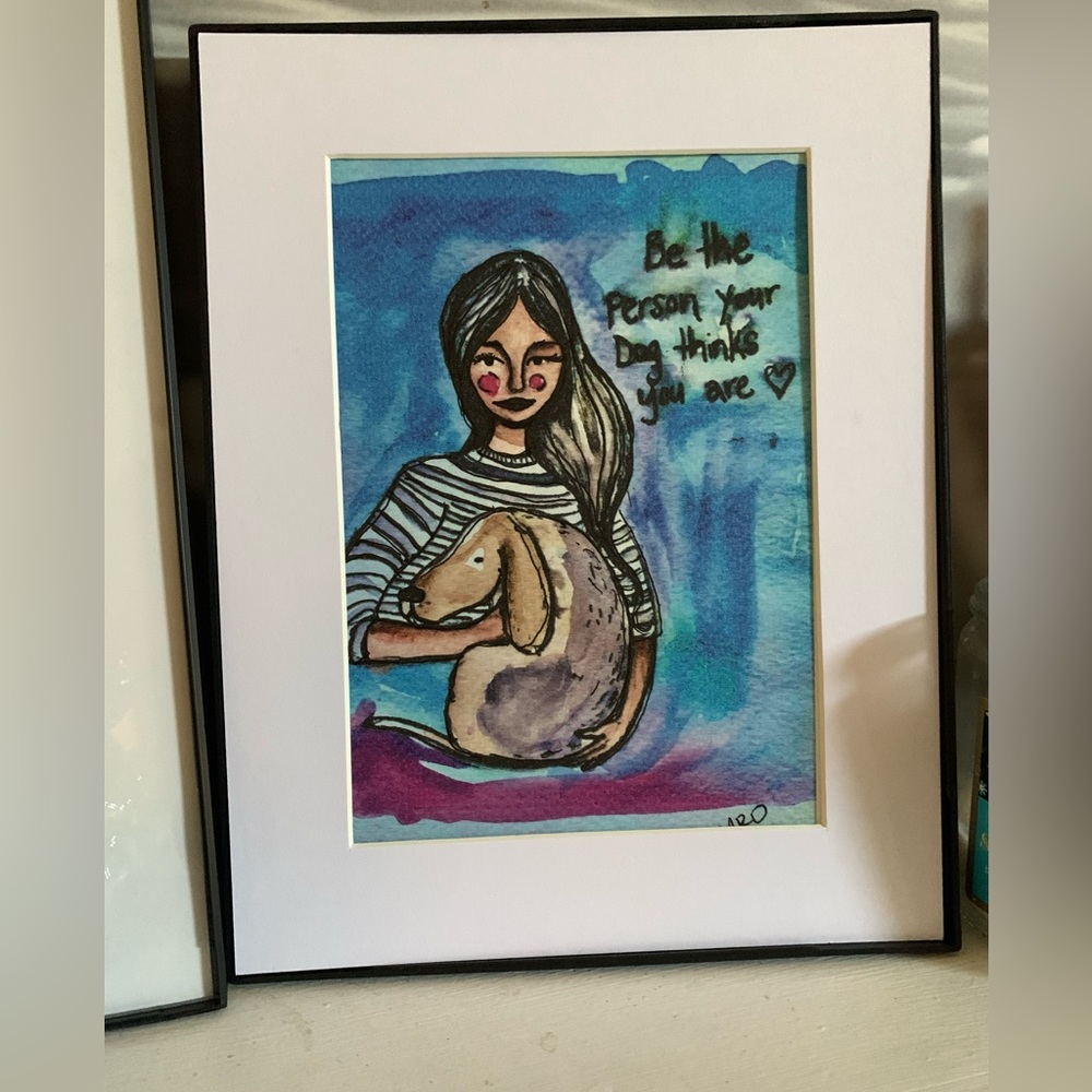 Original art print on watercolor paper. Dog Art
